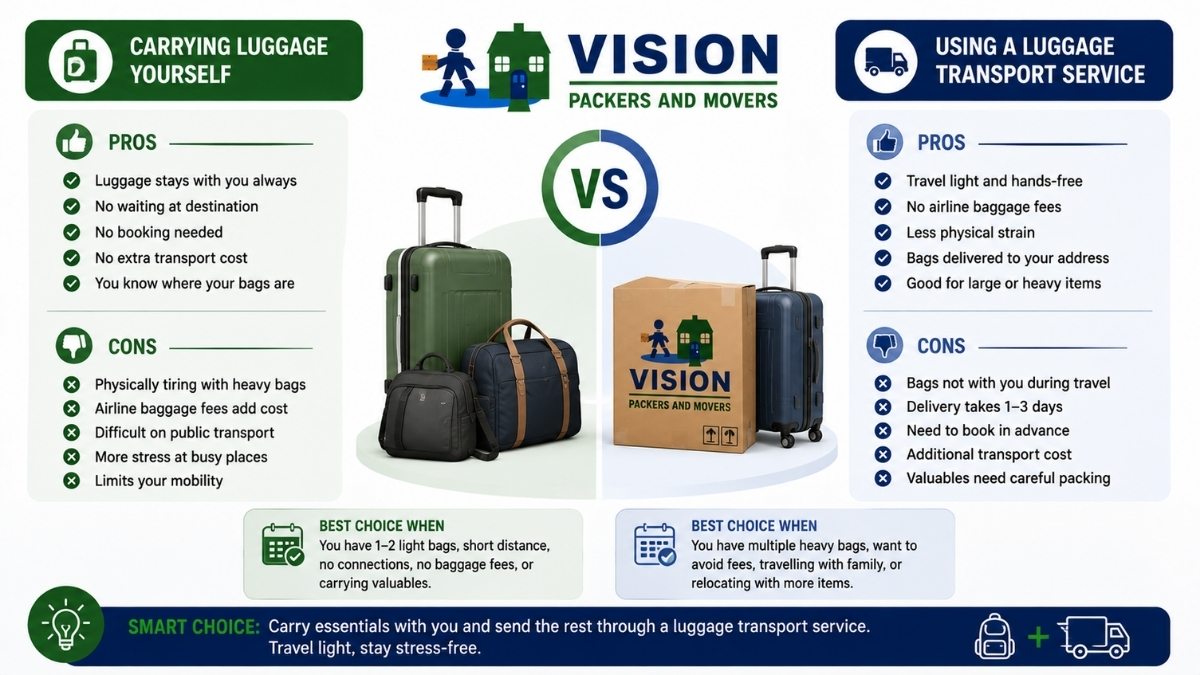 Carrying Luggage Yourself vs Using a Luggage Transport Service